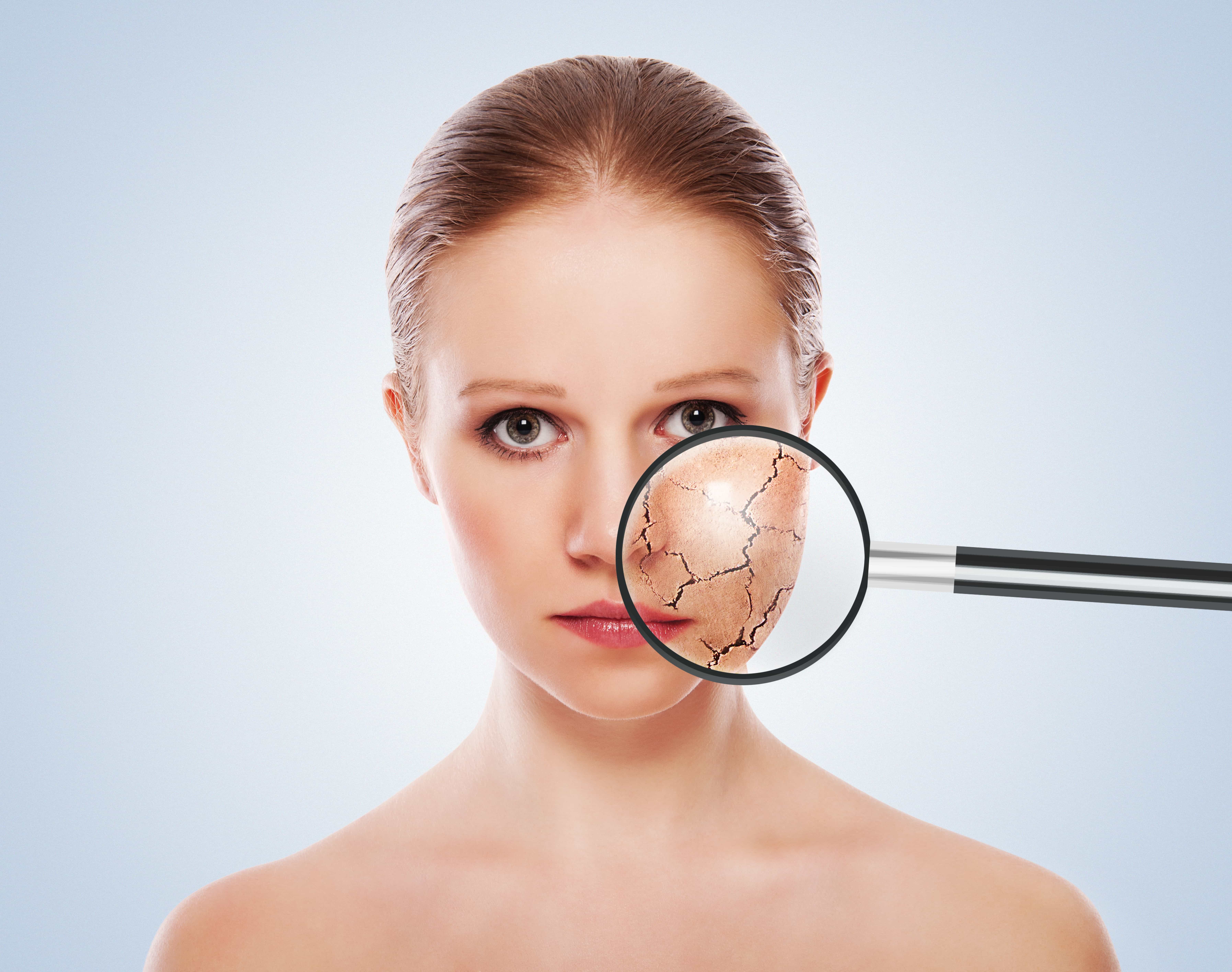 Concept of cosmetic effects, treatment and skin care