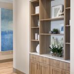 Built-in shelving and modern cabinetry inside Arsenault Dermatology’s North Lakewood Ranch office.