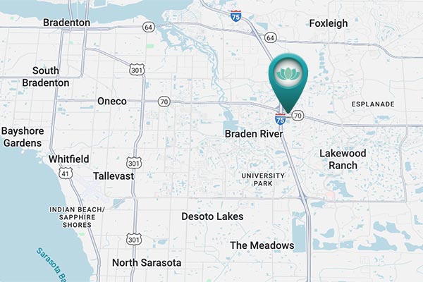 Map of Lakewood Ranch SR 70 location for skin cancer screenings at Arsenault Dermatology