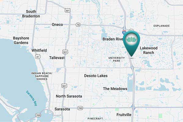 Map of Lakewood Ranch University location for skin cancer screenings at Arsenault Dermatology